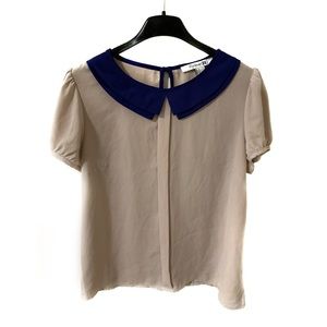 Forever 21 Puff Sleeve Peter Pan Collar Blouse